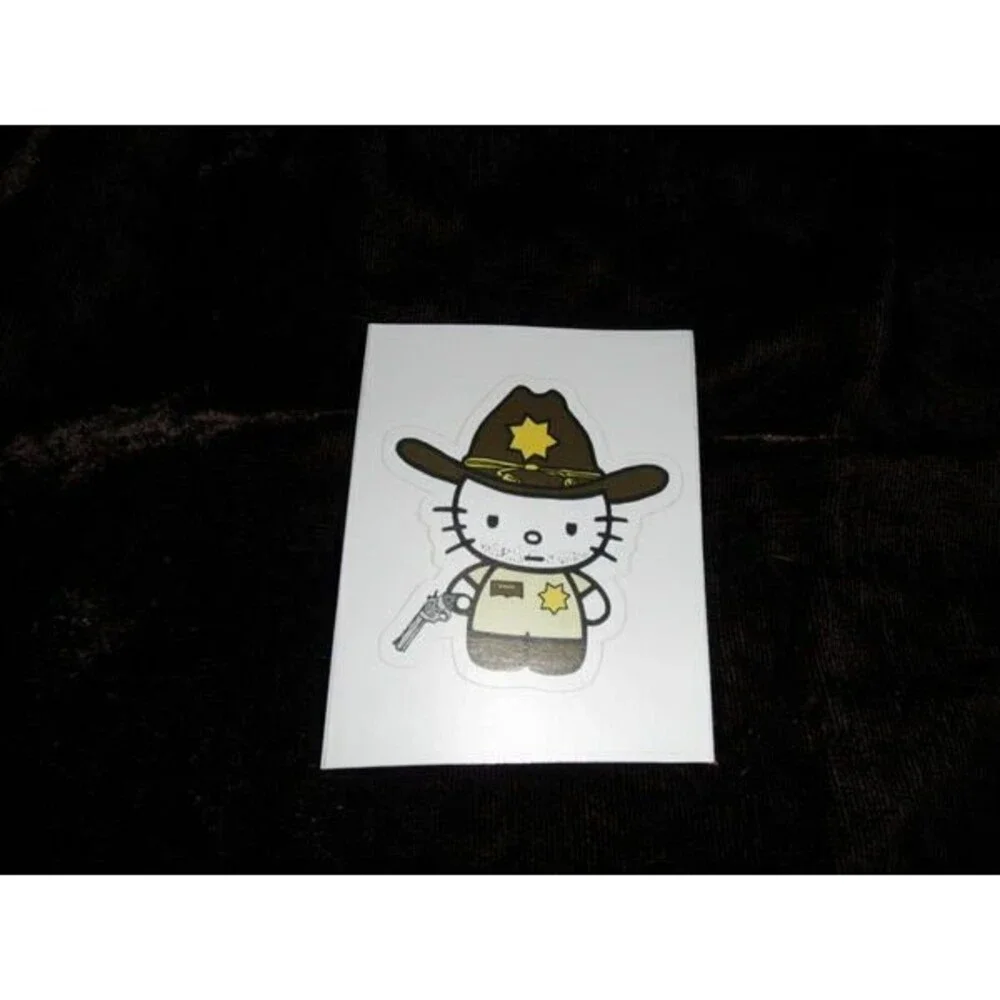 THE DEAD ZOMBIE TV SHOW KITTY RICK GRIMES DEPUTY SHERIFF DECAL (2.75W X 3.0